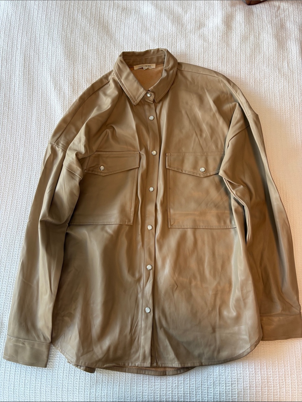 12th Tribe Tan Leather Utility Jacket